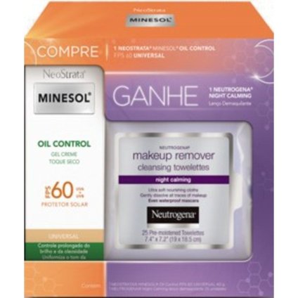 KIT NEOSTRATA MINESOL OIL CONTROL UNIVERSAL FPS 60 40G GRÁTIS NEUTROGENA NIGHT CALMING 25 UNIDADES