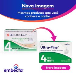 Agulha Para Caneta Bd Easyflow 4mm Com 100 Unidades