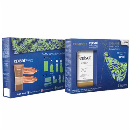 KIT EPISOL PROTETOR SOLAR COLOR  PELE MORENA FPS70 40G GRÁTIS CANGA