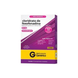 Cloridrato Fexofenadina 60mg 10 Comprimidos Revestidos Cimed Generico
