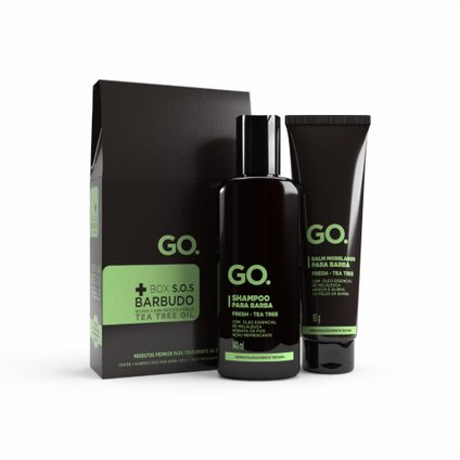 KIT GO. SOS BARBUDOS TEA TREE SHAMPOO DE BARBA + BALM DE BARBA