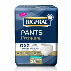 Roupa Íntima Unissex Bigfral Pants Premium G/xg Com 8 Unidades