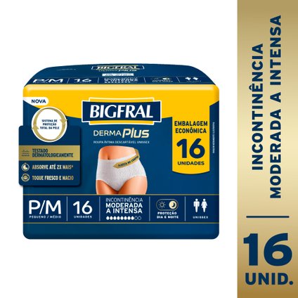 ROUPA ÍNTIMA BIGFRAL PANTS P/M 16 UNIDADES