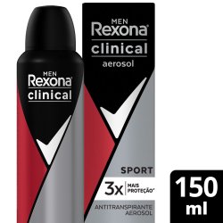 Desodorante Aerosol Rexona Men Clinical Sport 150ml
