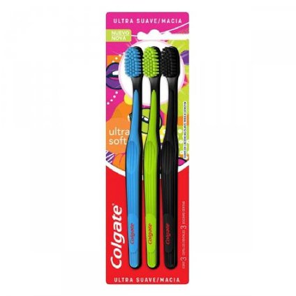 KIT ESCOVA DENTAL EXTRA MACIA COLGATE ULTRA SOFT - 3 UNIDADES