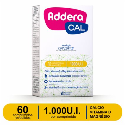 ADDERA CAL 1000UI COM 60 COMPRIMIDOS REVESTIDOS