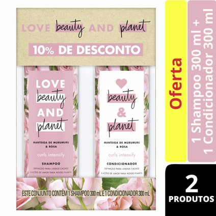 KIT LOVE BEAUTY AND PLANET MANTEIGA DE MURUMURU E ROSA SHAMPOO 300 ML + CONDICIONADOR 300ML