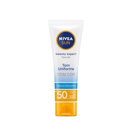 PROTETOR SOLAR FACIAL NIVEA SUN BEAUTY EXPERT COM COR FPS 50 50G