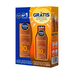 Protetor Solar Nivea Protect &bronze Fps 30 200 Ml Grátis Protetor Solar Nivea Protect & Bronze Fps