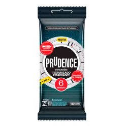 Preservativo Prudence Sensações Texturizado Retardante Com 6 Unidades