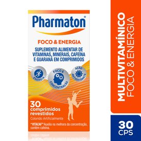 MULTIVITAMÍNICO PHARMATON FOCO E ENERGIA 30 COMPRIMIDOS