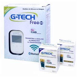 Kit Monitor De Glicemia Combo G-tech Free Smart Com 50 Tiras + Gratis 50 Tiras