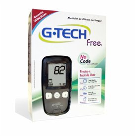 KIT MONITOR DE GLICEMIA G-TECH FREE + 10 TIRAS + LANCETADOR