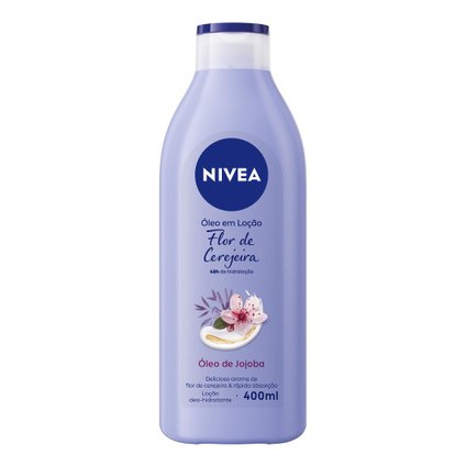 LOÇÃO ÓLEOS ESSENCIAIS NIVEA FLOR DE CEREJEIRA  ÓLEO DE JOJOBA E BRILHO 400ML