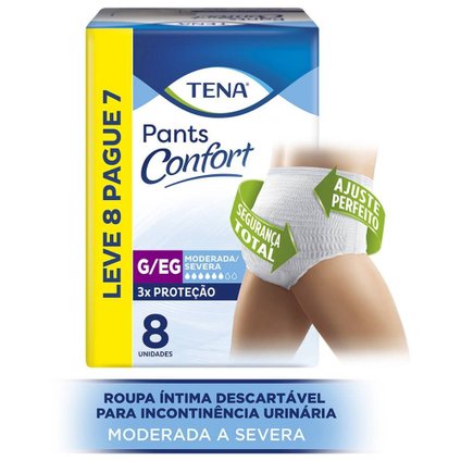ROUPA ÍNTIMA TENA PANTS CONFORT G/EG LEVE 8 PAGUE 7