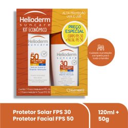 Protetor Solar Helioderm Fps 30 120g + Protetor Solar Facial Fps 50 50g