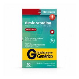 DESLORATADINA 5MG 10 COMPRIMIDOS REVESTIDOS EUROFARMA GENÉRICO