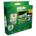 KIT GILLETTE MACH3 ACQUA-GRIP SENSITIVE + 2 CARGAS + GEL 72ML GRÁTIS