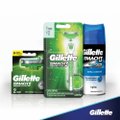 KIT GILLETTE MACH3 ACQUA-GRIP SENSITIVE + 2 CARGAS + GEL 72ML GRÁTIS