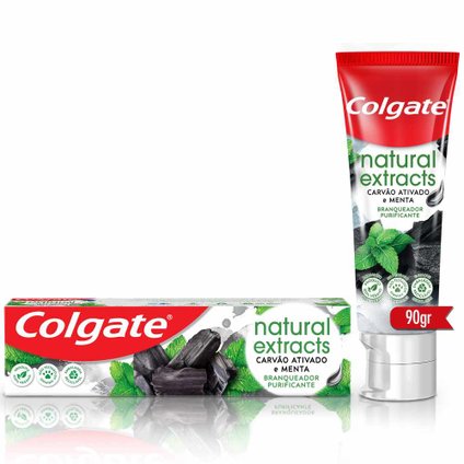 CREME DENTAL COLGATE NATURAL EXTRACTS CARVÃO ATIVADO E MENTA 90G