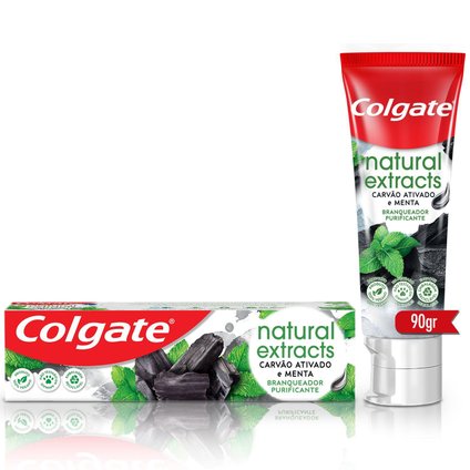 CREME DENTAL COLGATE NATURAL EXTRACTS CARVÃO ATIVADO E MENTA 90G