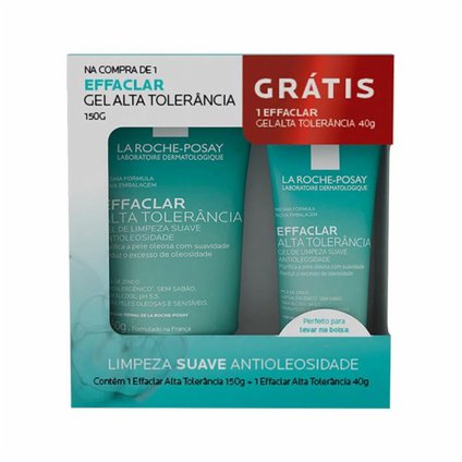 KIT GEL DE LIMPEZA FACIAL LA ROCHE POSAY EFFACLAR ALTA TOLERÂNCIA 150G + 40G GRÁTIS