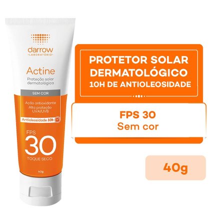 PROTETOR SOLAR DARROW ACTINE SOLAR FPS30 SEM COR 40G ORIGINAL