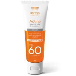 Protetor Solar Facial Darrow Actine Toque Seco Sem Cor Fps 60 40g
