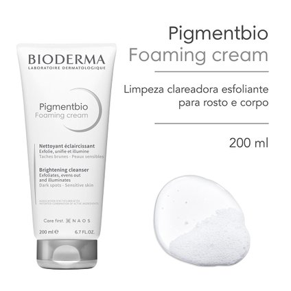 LIMPEZA CLAREADORA DIÁRIA BIODERMA PIGMENTBIO FOAMING PARA ROSTO E CORPO 200ML