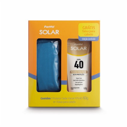 KIT PANVEL SOLAR FACIAL FPS 40 GRATIS FAIXA DE CABELO COLORIDA