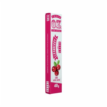 CHOCOLATE CHOCO OZ 50% CACAU CRANBERRY ZERO AÇÚCAR 40G