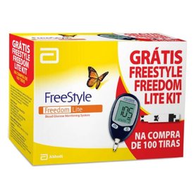 KIT MONITOR DE GLICEMIA FREESTYLE LITE COM 100 TIRAS