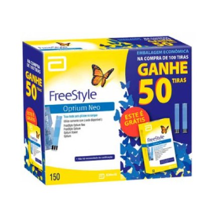 TIRAS REAGENTES FREESTYLE OPTIUM NEO 100 UNIDADES + 50 UNIDADES GRÁTIS