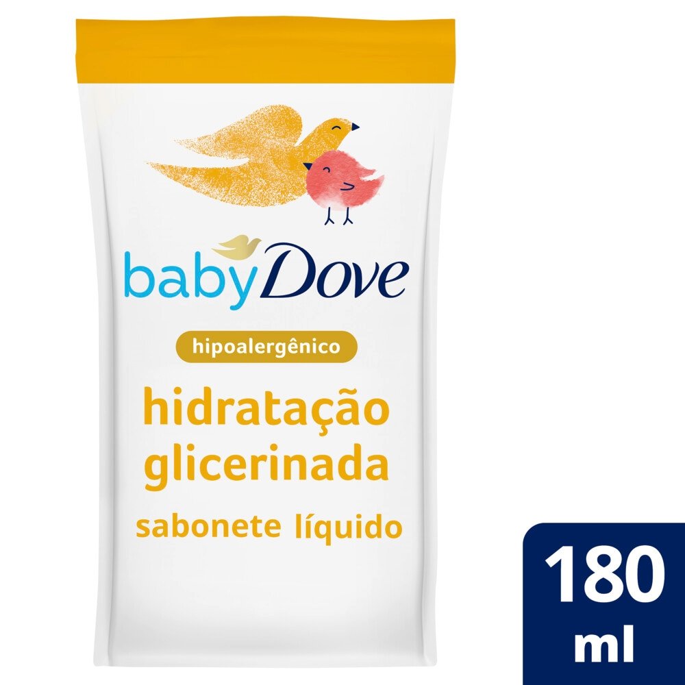 SABONETE LÍQUIDO BABY DOVE HIDRATAÇÃO GLICERINADA 180 ML REFIL
