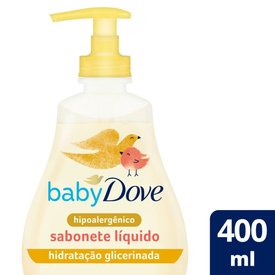 SABONETE LÍQUIDO DA CABEÇA AOS PÉS DE GLICERINA BABY DOVE HIDRATAÇÃO GLICERINADA 400 ML