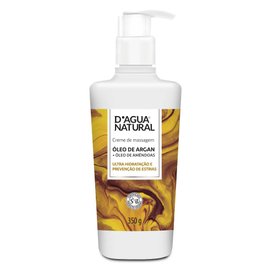 CREME DE MASSAGEM D'AGUA NATURAL ÓLEO DE ARGAN + ÓLEO DE AMÊNDOAS 350G