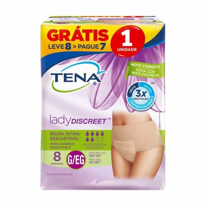 ROUPA ÍNTIMA TENA LADY DISCREET G/EG LEVE 8 PAGUE 7
