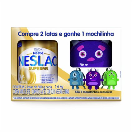 KIT COMPOSTO LÁCTEO NESLAC SUPREME 1,6KG - GANHE UMA MOCHILINHA