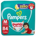 FRALDA PAMPERS PANTS AJUSTE TOTAL TAMANHO M 84 UNIDADES