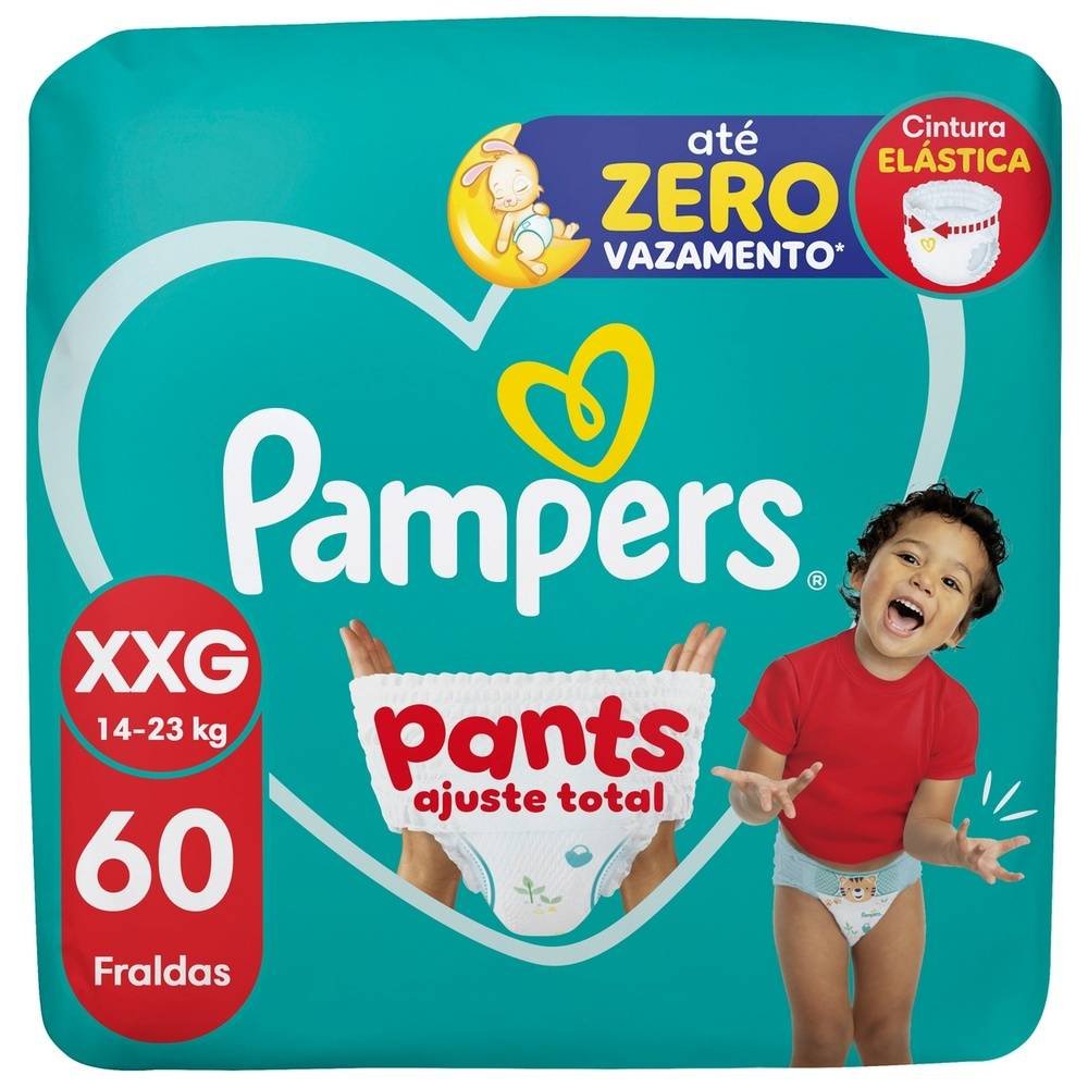 Fraldas Pampers Pants Ajuste Total Tamanho Xxg 60 Unidades
