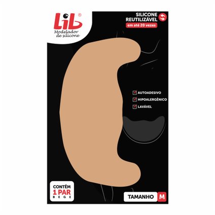 MODELADOR PARA SEIOS LIB SILICONE REUTILIZÁVEL TAMANHO M 1 PAR