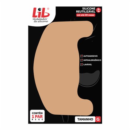MODELADOR PARA SEIOS LIB SILICONE REUTILIZÁVEL TAMANHO G 1 PAR