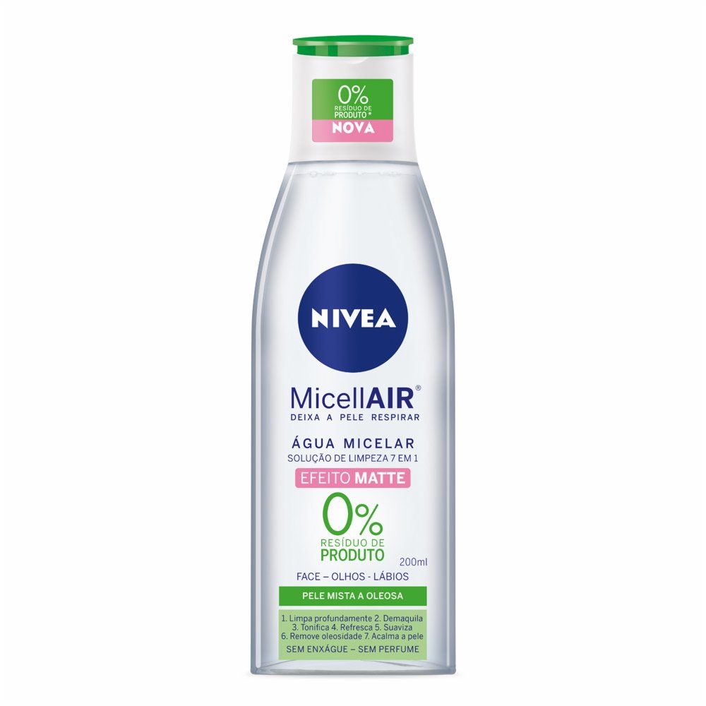 ÁGUA MICELAR NIVEA MICELLAIR EFEITO MATTE 7 EM 1 200ML