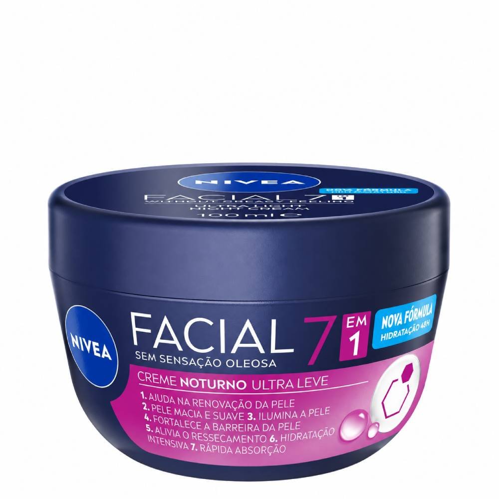 Creme Facial Nivea Noturno Ultraleve 7 Em 1 100g