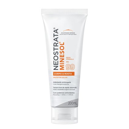 PROTETOR SOLAR FLUIDO HIDRATANTE NEOSTRATA MINESOL CORPO  ROSTO ANTIOXIDANTE FPS99 200ML