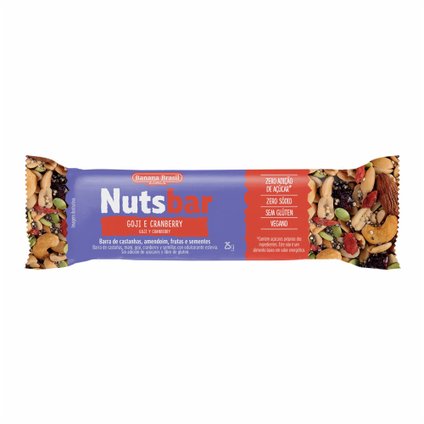 BARRA DE NUTS NUTS BAR CASTANHAS, GOJI BERRY E CRANBERRY 25G