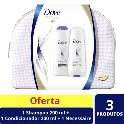 KIT DOVE RECONSTRUÇÃO COMPLETA SHAMPOO + CONDICIONADOR200ML+ NECESSAIRE