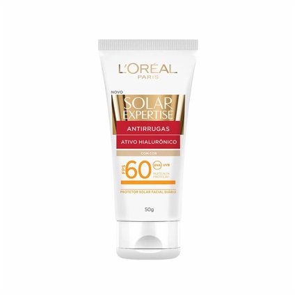 PROTETOR SOLAR FACIAL L'ORÉAL SOLAR EXPERTISE ANTIRRUGAS COM COR FPS60 50G