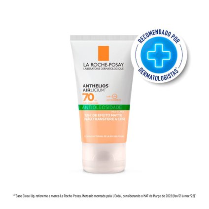 PROTETOR SOLAR FACIAL LA ROCHE POSAY ANTHELIOS AIRLICIUM ANTIOLEOSIDADE PELE CLARA FPS 70 40G