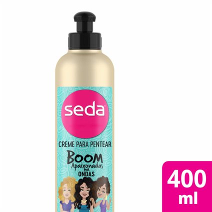 CREME PARA PENTEAR SEDA BOOM APAIXONADAS POR ONDAS COM ÁGUA DE COCO 400ML